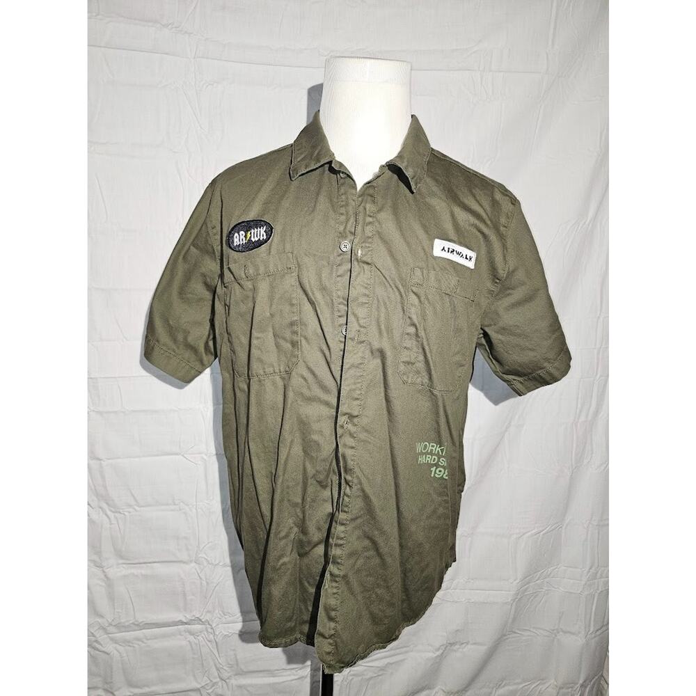 Vintage AIRWALK ® Workin It Hard Since 1986 Men's Button Up Shirt Size 2XL